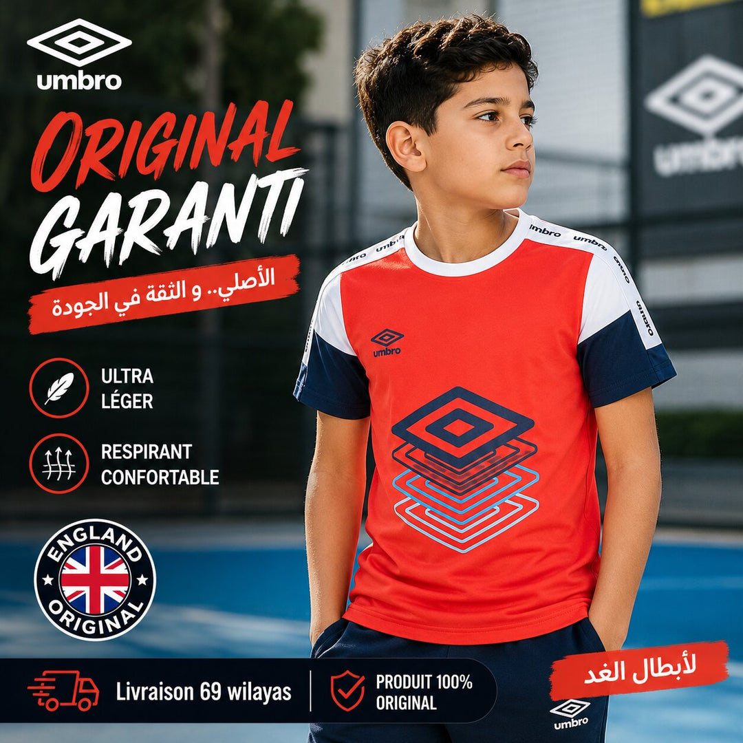 UMBRO KIDS T-SHIRT RED WHITE 005