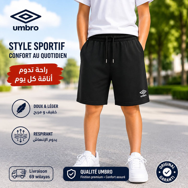 UMBRO KIDS SHORT BLACK WHITE 001