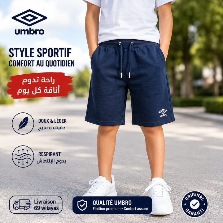 UMBRO KIDS SHORT NAVY WHITE 02A