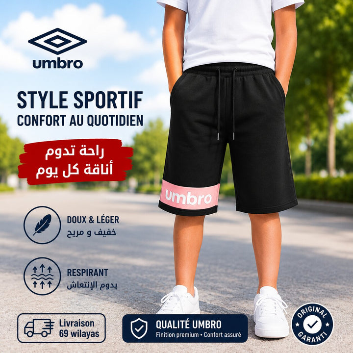 UMBRO KIDS SHORT BLACK PINK 001