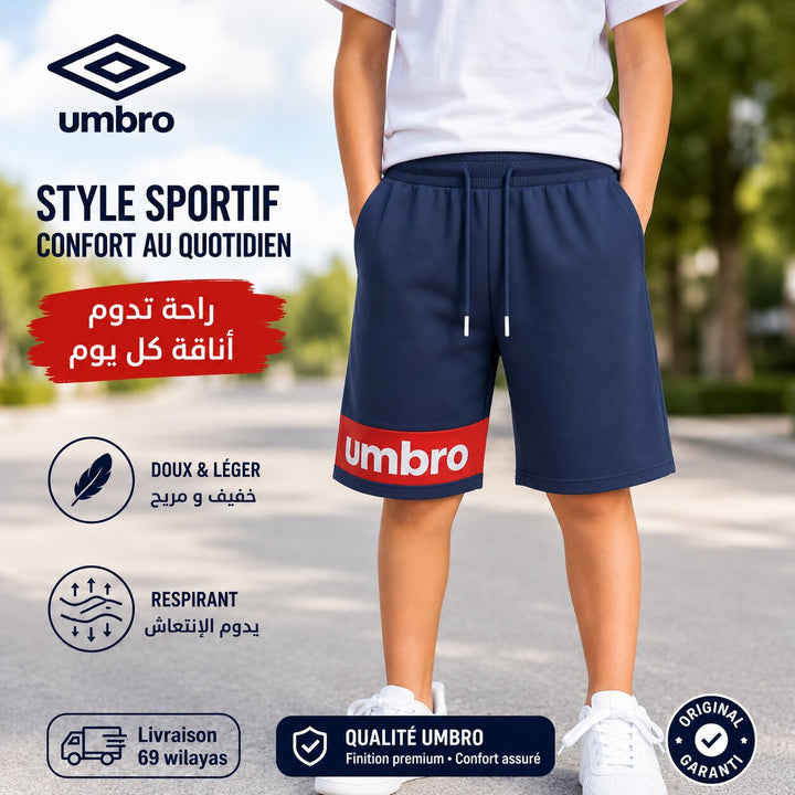 UMBRO KIDS SHORT NAVY RED 002