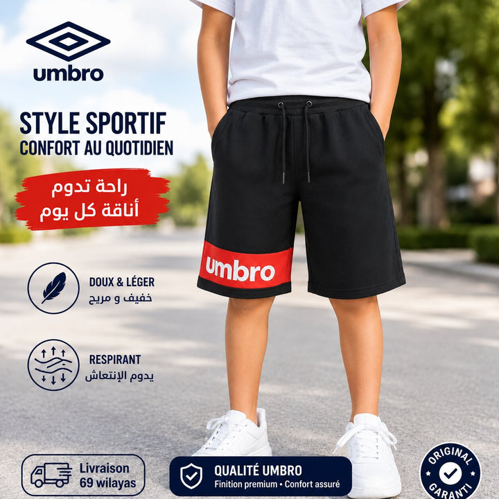 UMBRO KIDS SHORT BLACK RED 001