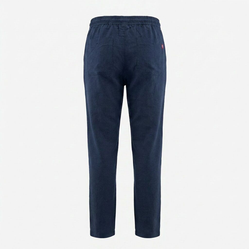 Depart Pantalon en Lin Homme Bleu Marine