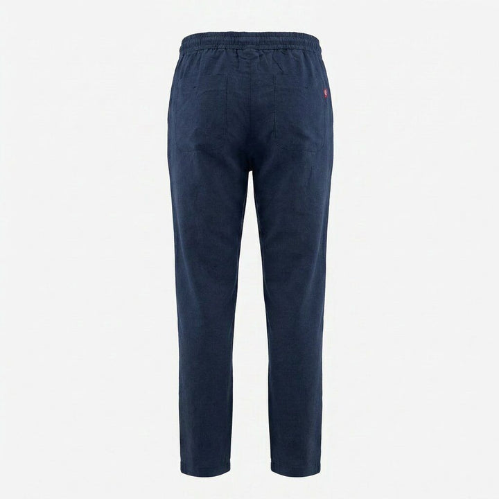 Depart Pantalon en Lin Homme Bleu Marine