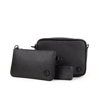 VO7 Sacoche de Luxe Homme Cuir 3 Pièces Noir