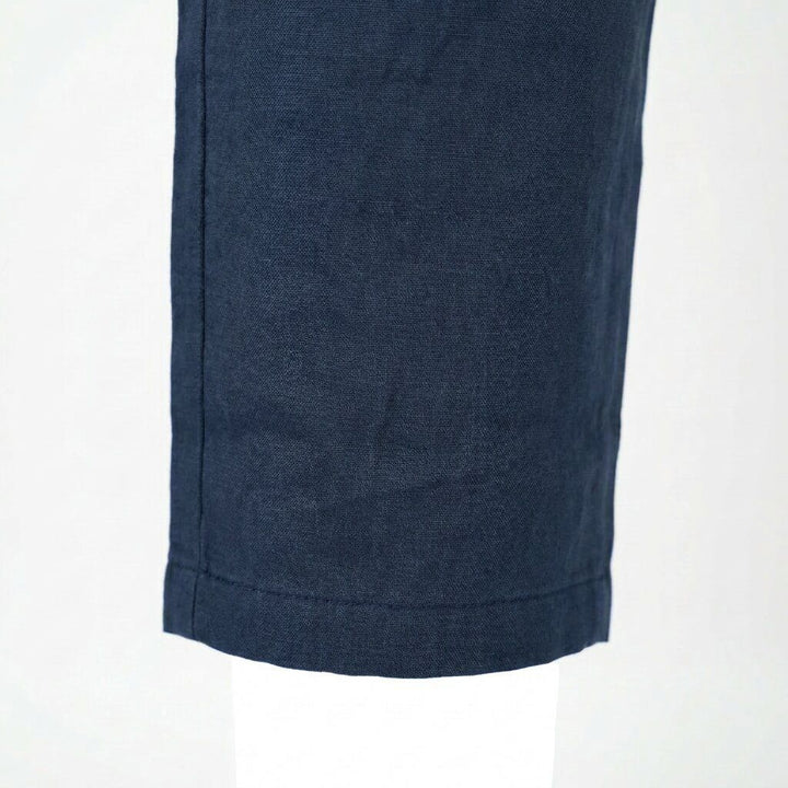 Depart Pantalon en Lin Homme Bleu Marine