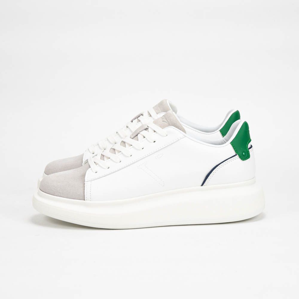 VO7 Baskets Aston Wimbledon Homme Blanc/Bleu/Vert