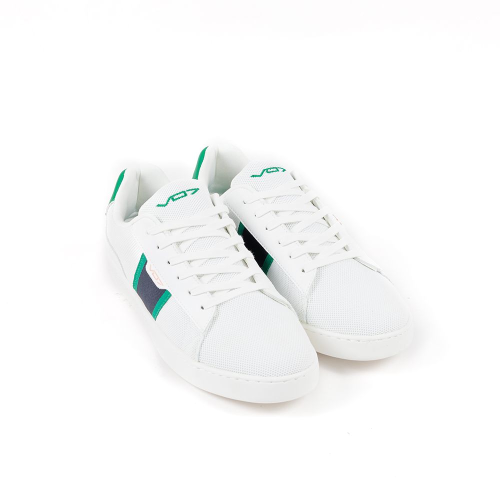 VO7 Baskets Aston Wimbledon Homme Blanc/Bleu/Vert