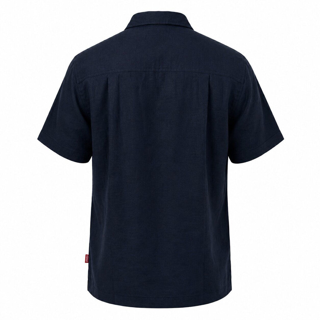 Depart Chemise en Lin Homme Bleu Marine