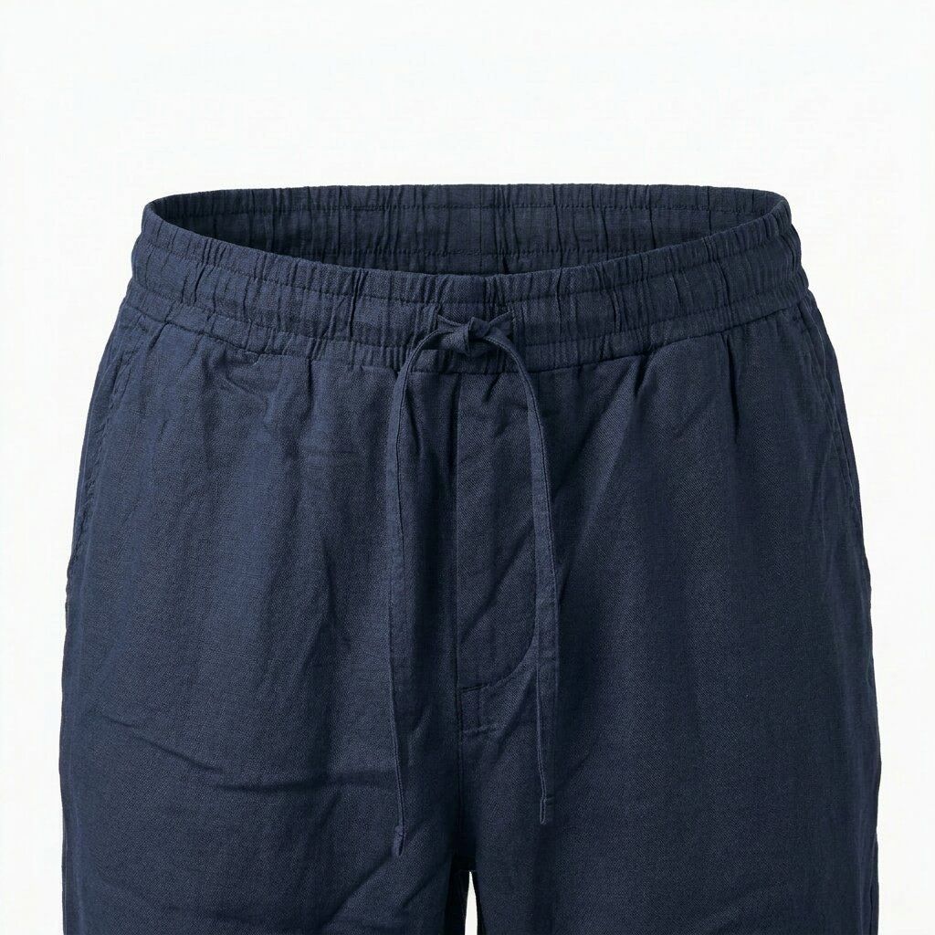 Depart Pantalon en Lin Homme Bleu Marine
