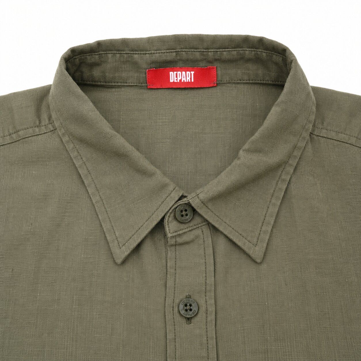 Depart Chemise en Lin Homme Kaki