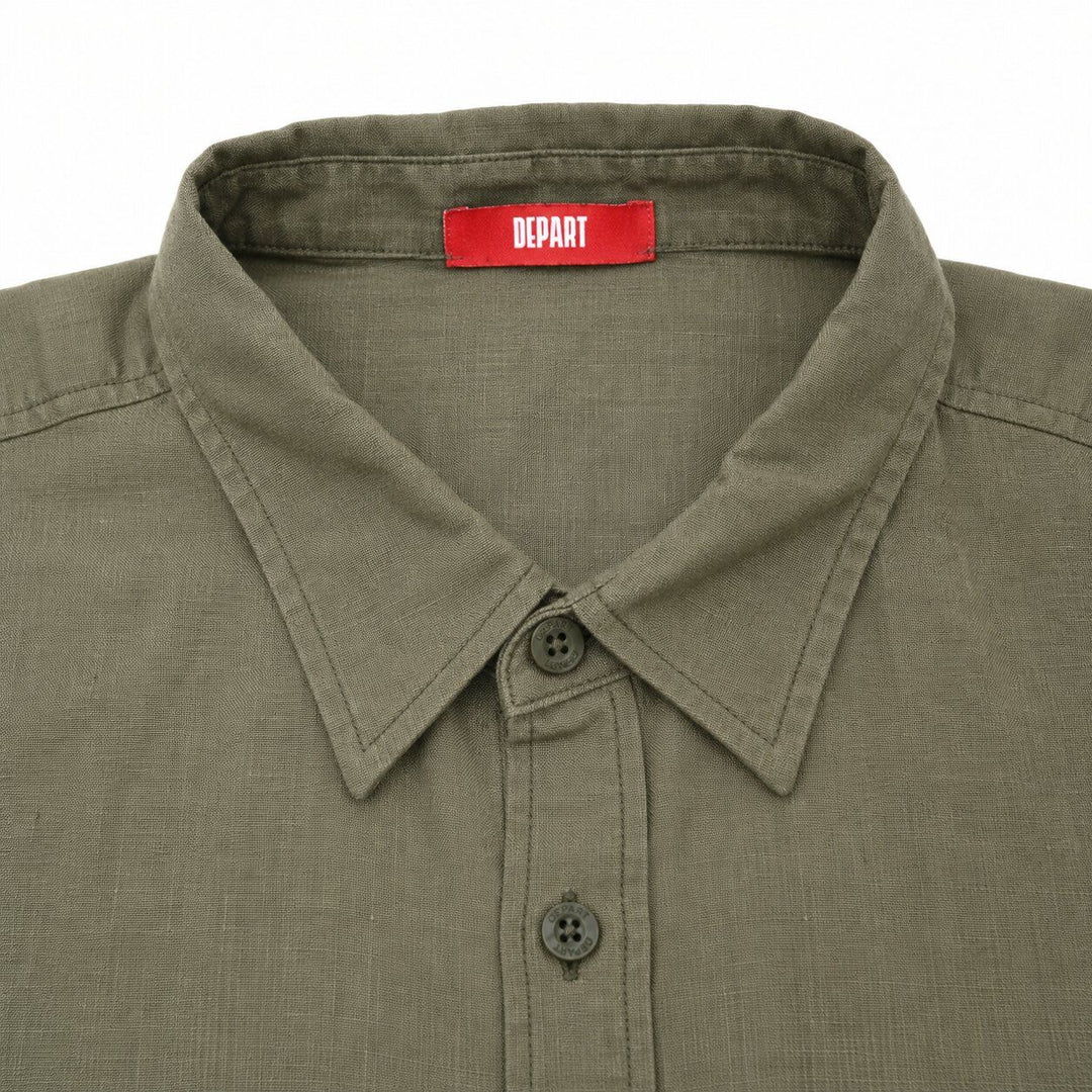 Depart Chemise en Lin Homme Kaki