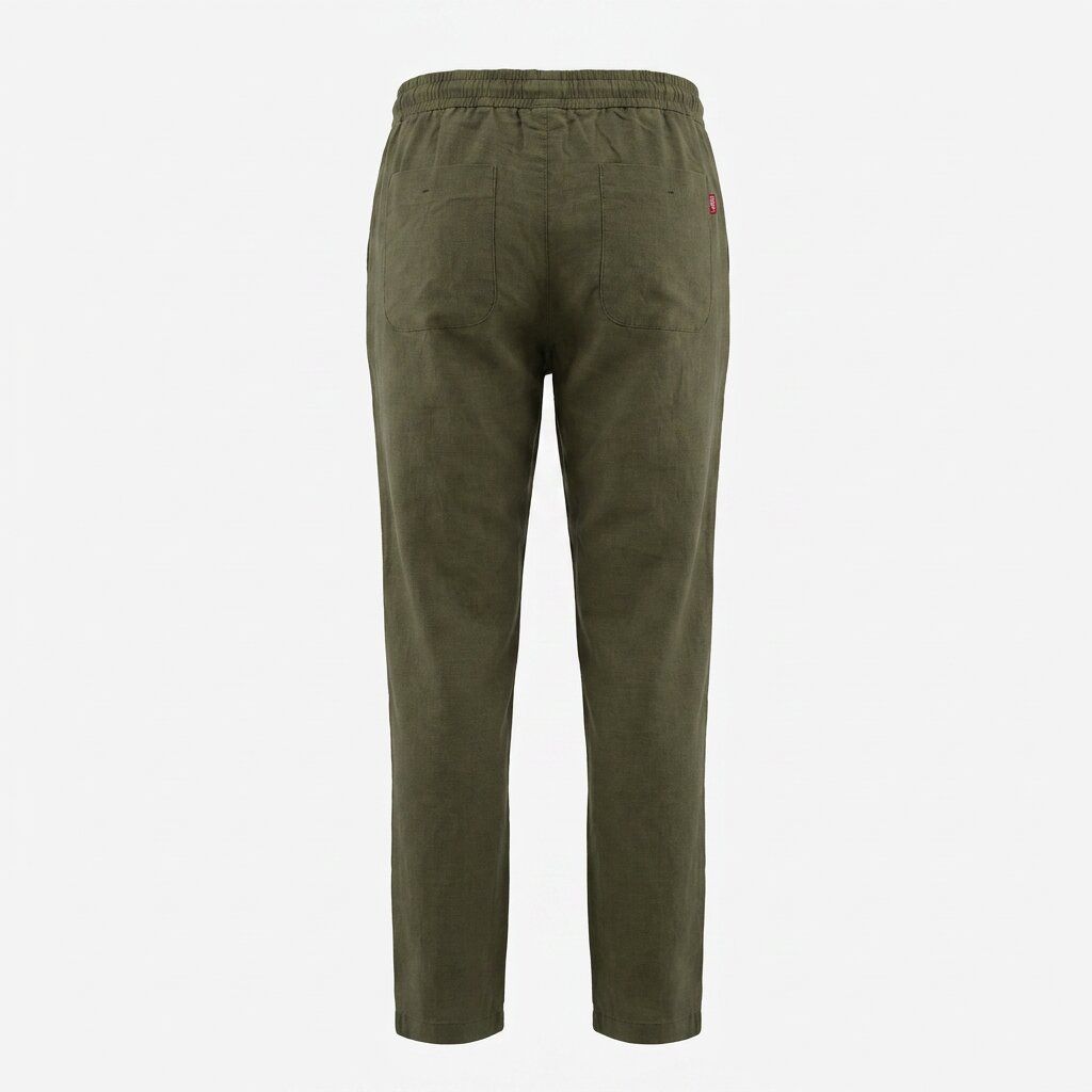 Depart Pantalon en Lin Homme Kaki