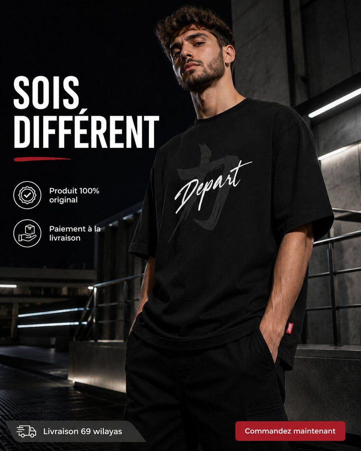 Depart T-Shirt Oversize Homme Noir