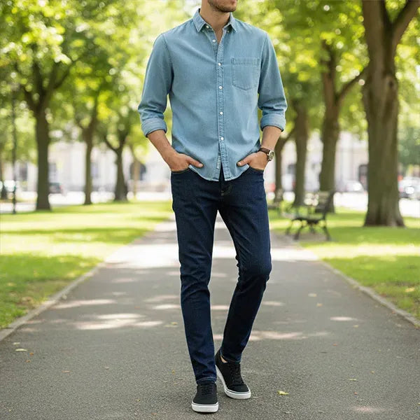 Lumberjack Jeans Slim Homme Bleu Marine