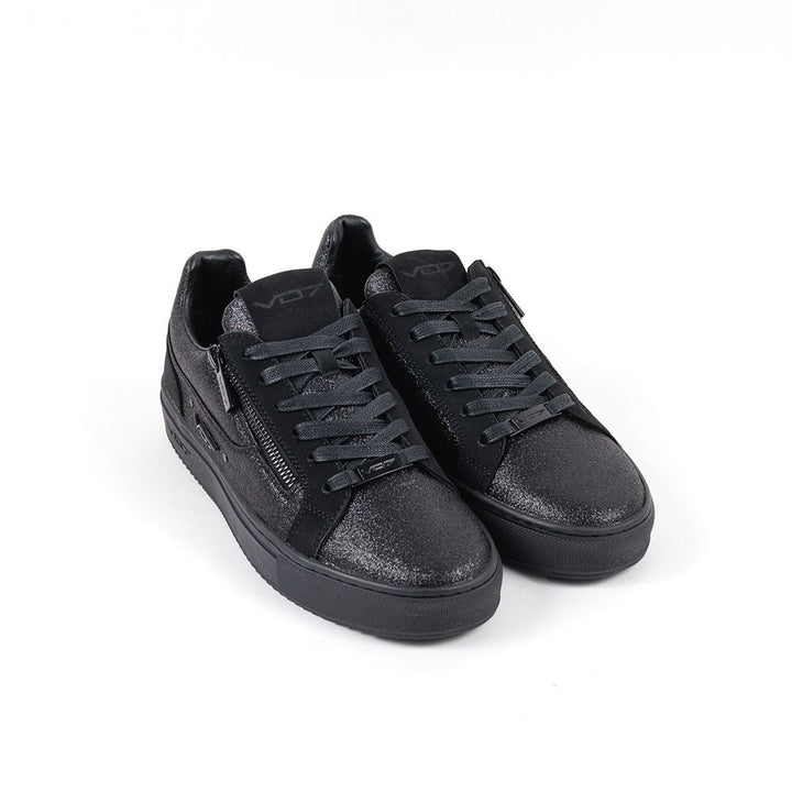 VO7 Baskets de Luxe Roma Glitter Homme Noir