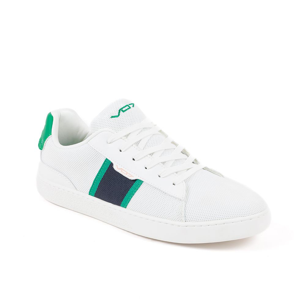 VO7 Baskets Aston Wimbledon Homme Blanc/Bleu/Vert