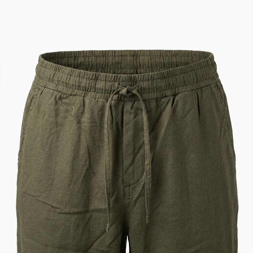 Depart Pantalon en Lin Homme Kaki