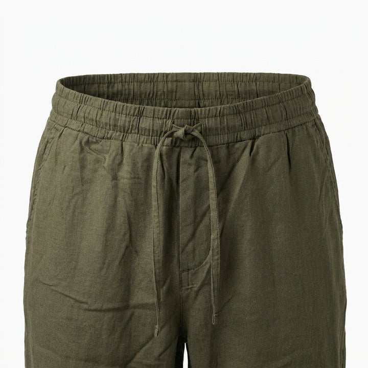 Depart Pantalon en Lin Homme Kaki