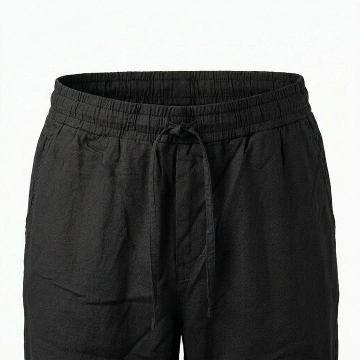 Depart Pantalon en Lin Homme Noir