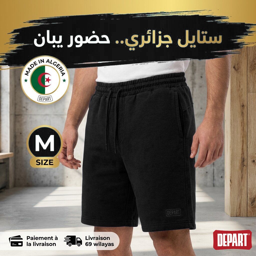 Depart Short Jogging Homme Noir