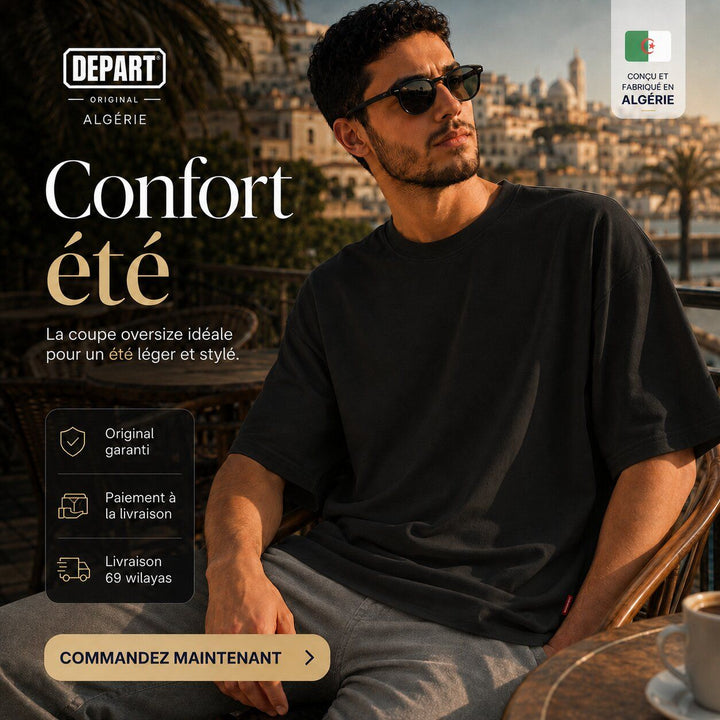 Depart T-Shirt Oversize Homme Noir