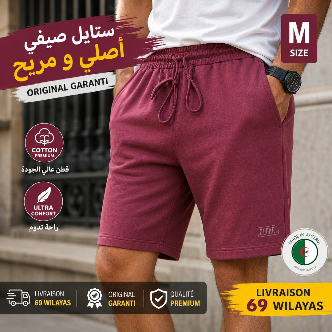 Depart Short Jogging Homme Bordeaux