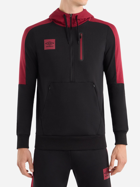 Umbro Tracksuit Terrace Half Zip Hoodie And Terrace Jogger Black / Tibetan Red