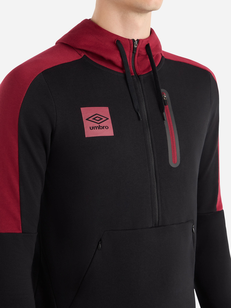 Umbro Tracksuit Terrace Half Zip Hoodie And Terrace Jogger Black / Tibetan Red