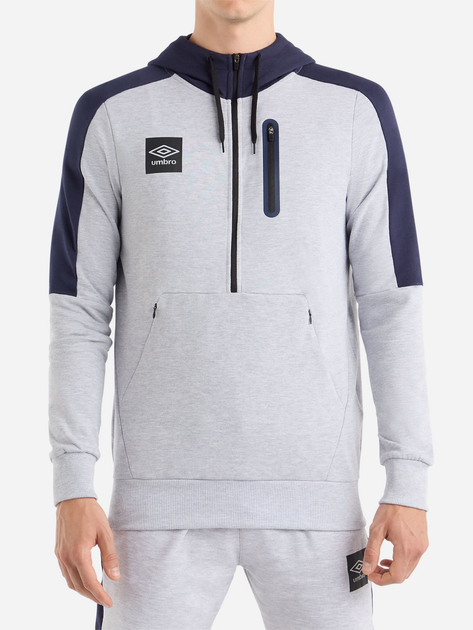 Umbro Tracksuit Terrace Half Zip Hoodie And Terrace Jogger Light Grey Marl / Peacoat