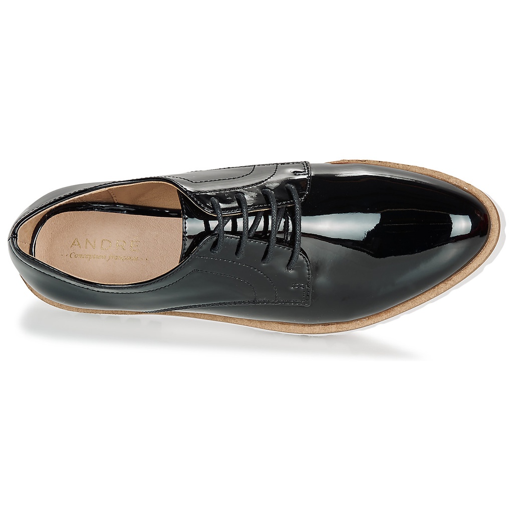 Andre Derby Femme Eddyth Cuir Noir Verni