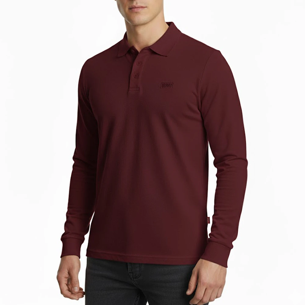 Depart Polo A Manches Hommes Bordeau