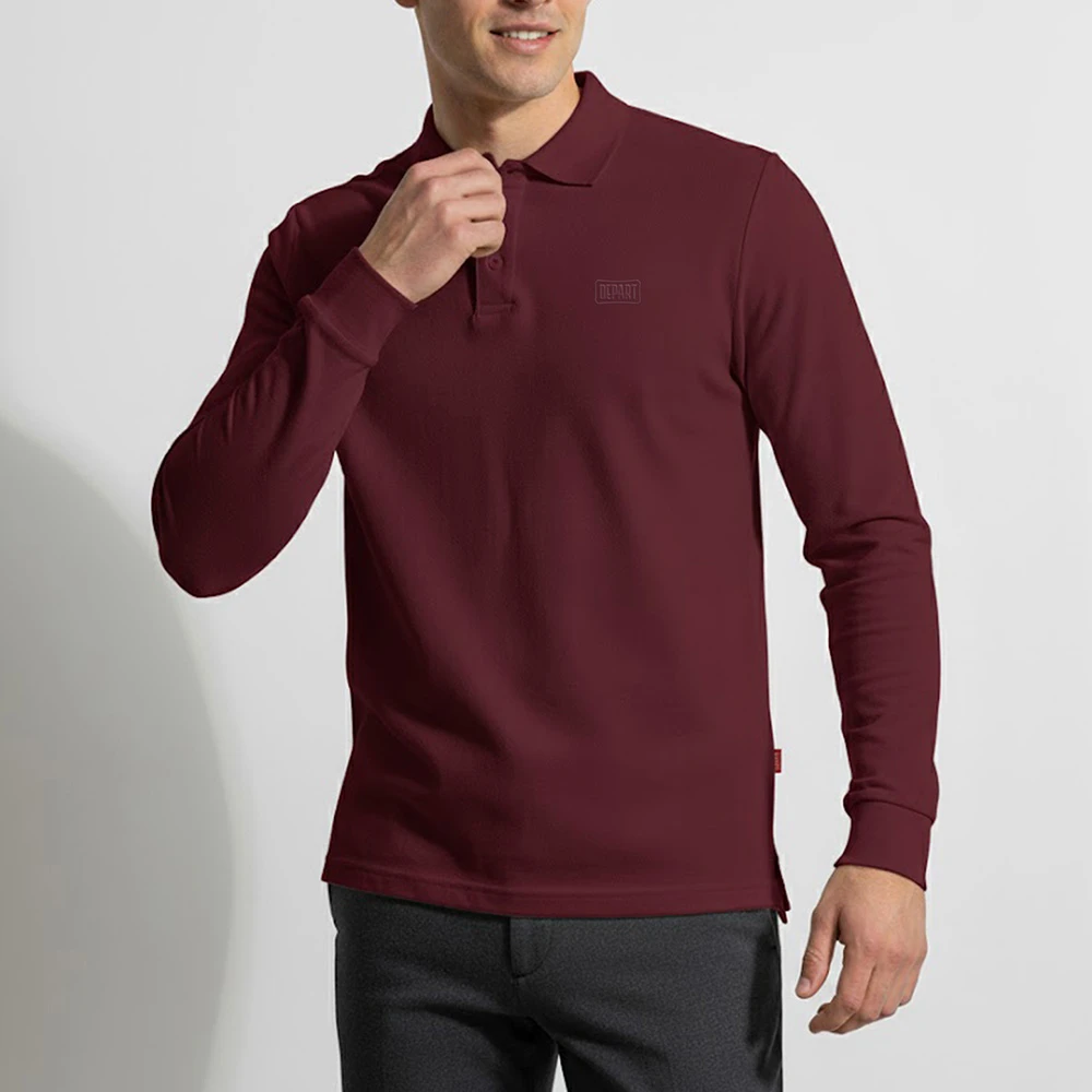 Depart Polo A Manches Hommes Bordeau