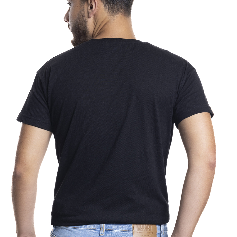 Depart T-Shirt Homme
  Noir 100% Coton Simple 