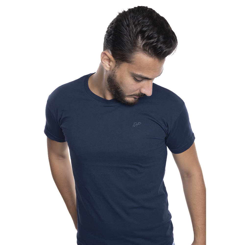 Depart T-Shirt Homme
  Bleu Marine 100% Coton Simple 
