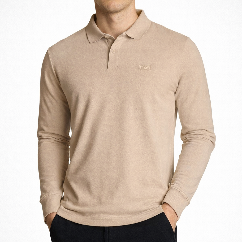 Depart Polo A Manches Hommes Beige