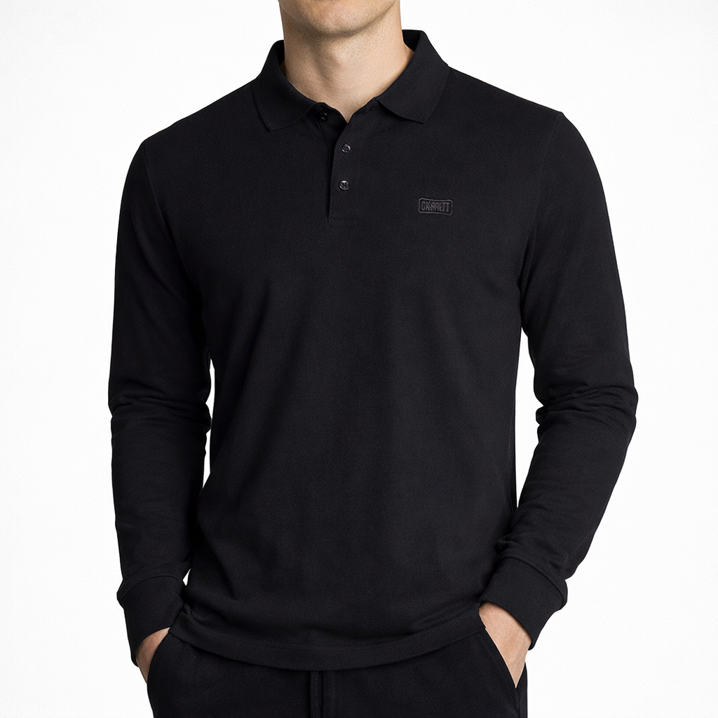 Depart Polo A Manches Homme Noir