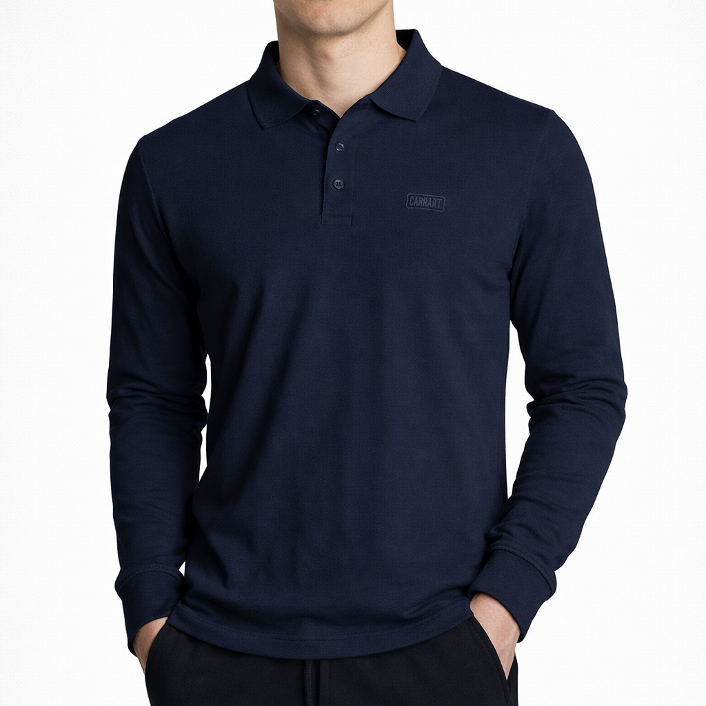 Depart Polo A Manches Hommes Bleu Marine