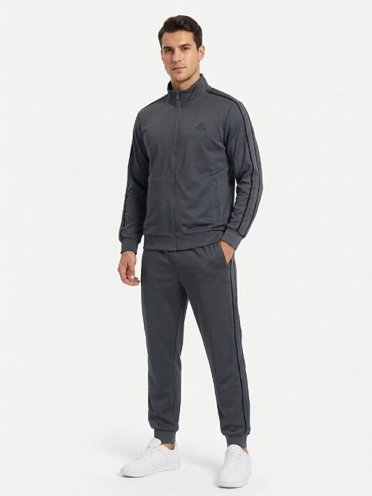 Peak Knitted Tracksuit Magnetic Grey