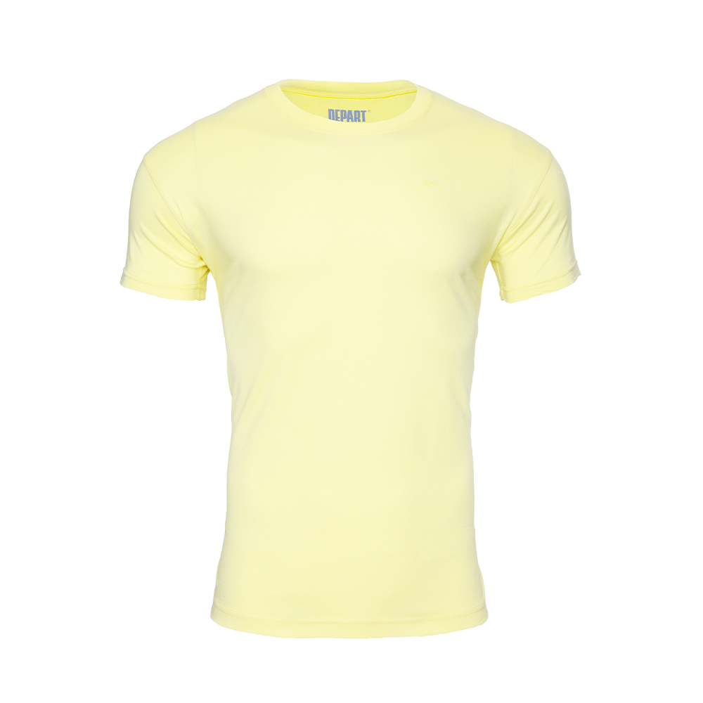 Depart T-Shirt Homme
  Jaune 100% Coton Simple 