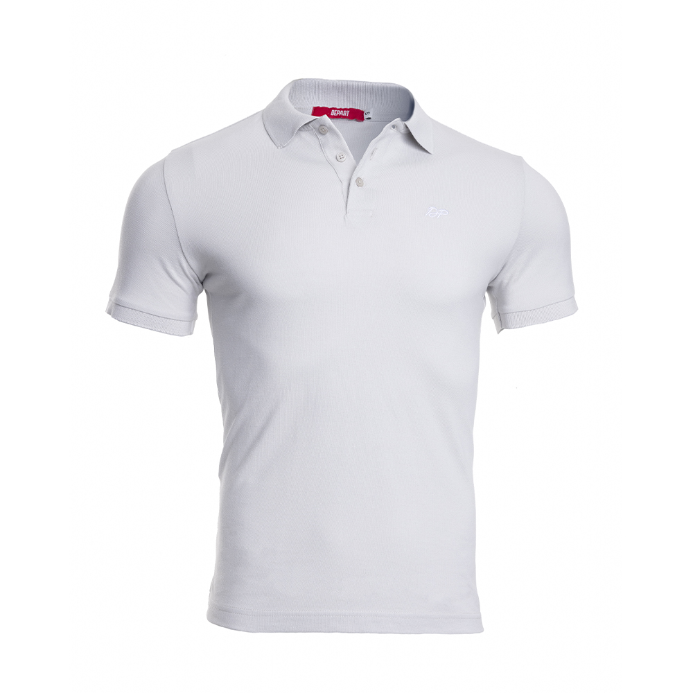 Depart Polo Shirt Homme
 Regular Gris 100% Coton