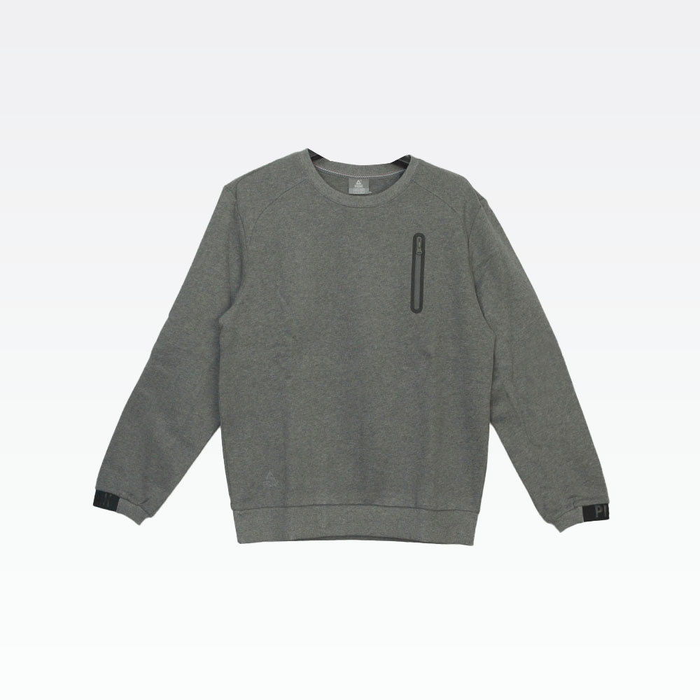 Peak Round Neck Sweater Mid.Melange Grey