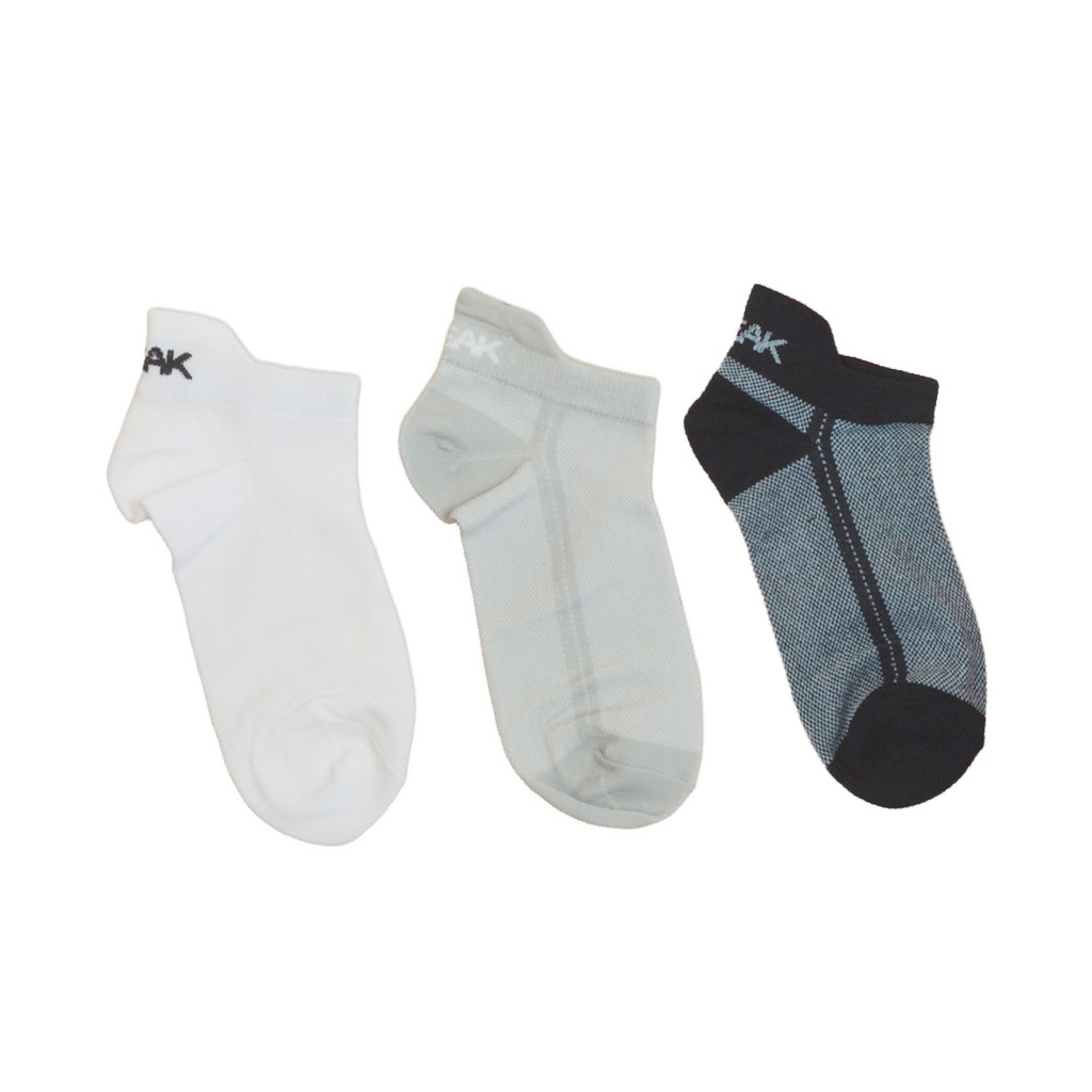 Peak Low Cut Socks  (3 In 1) White/Black