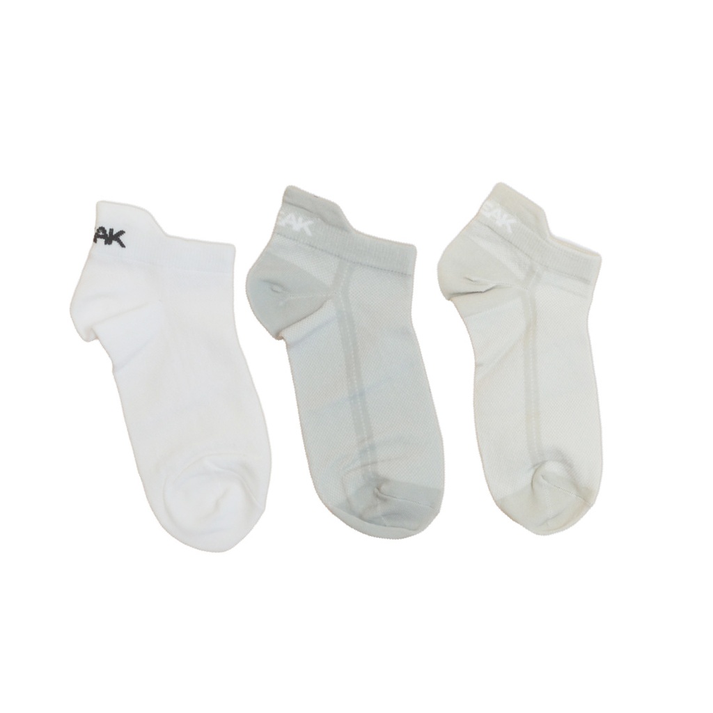 Peak Low Cut Socks  (3 In 1) White/Khaki