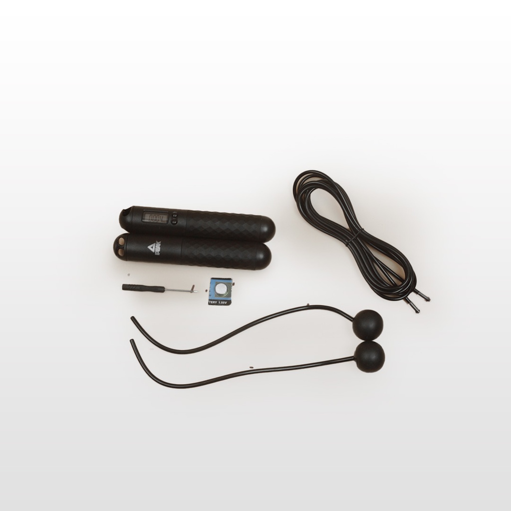 Peak Counting Steel Wire Jump Rope (Wireless Ball+Steel Rope) Black