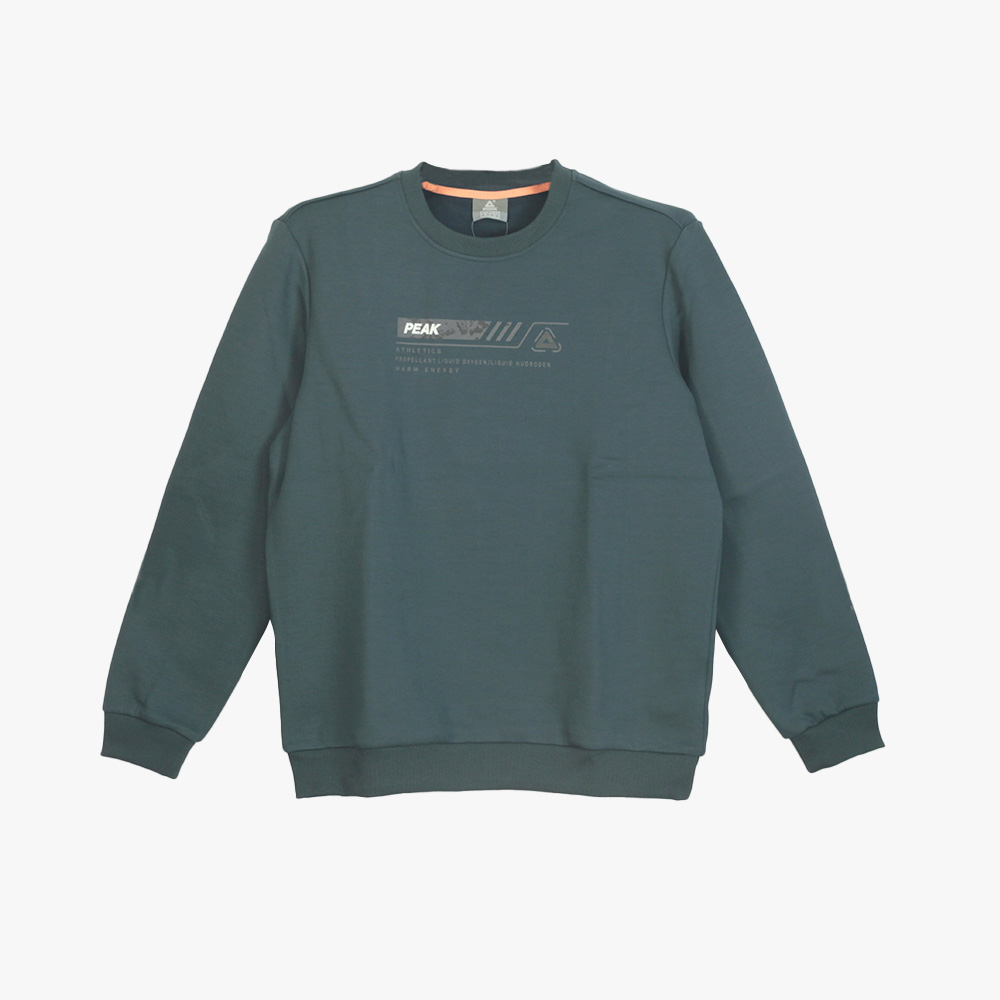 Peak Round Neck Fleece Sweater Graphite Blue