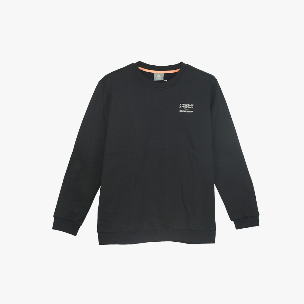 Peak Round Neck Fleece Sweater Black
