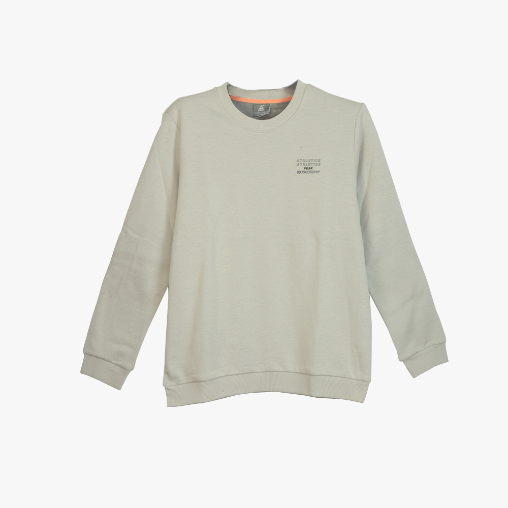 Peak Round Neck Fleece Sweater Khaki