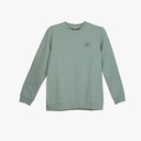 Peak Round Neck Fleece Sweater Grey Green