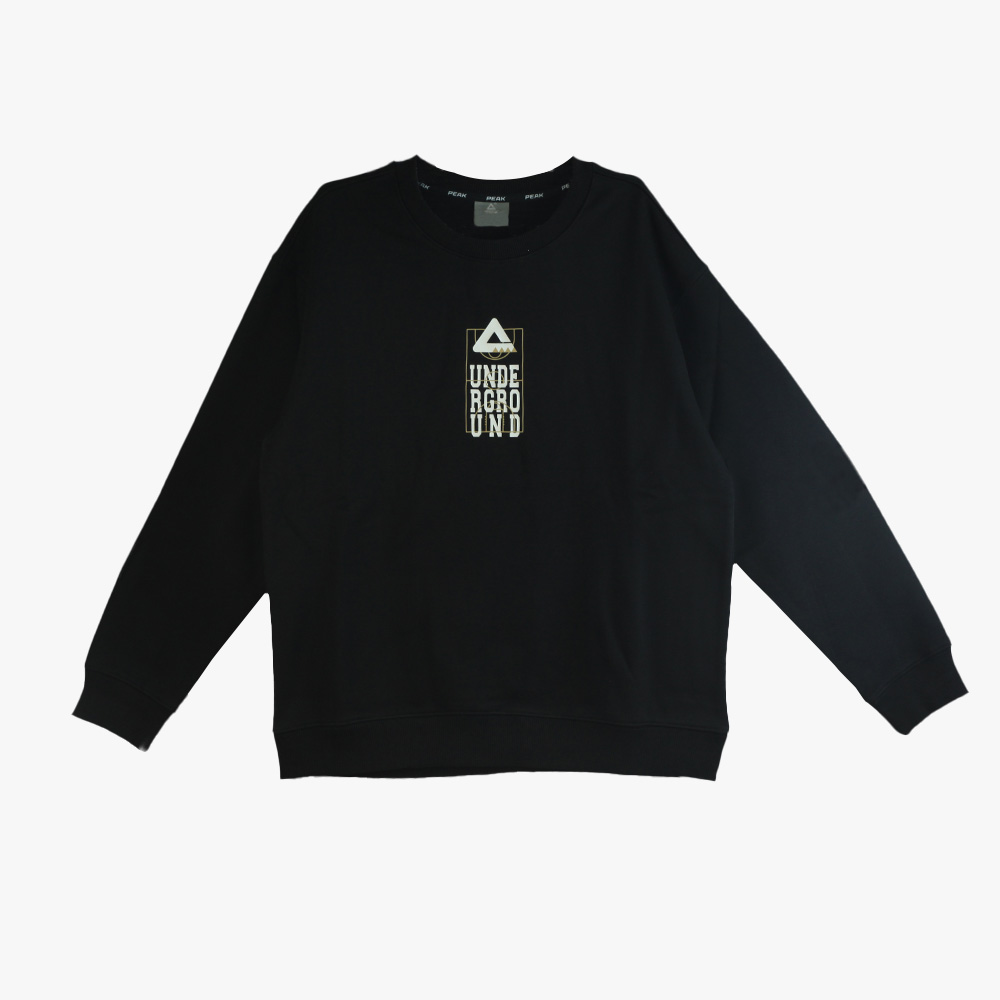 Peak Round Neck Fleece Sweater Black
